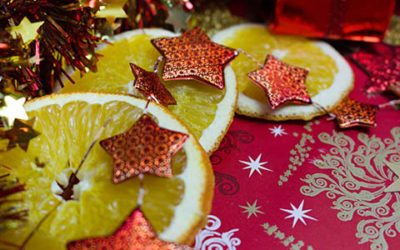 Christmas Stars Over Dry Orange Slices