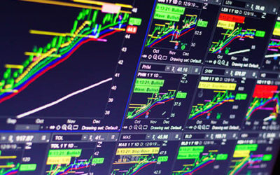 Financial Stock Exchange Graphs Display Screen Board