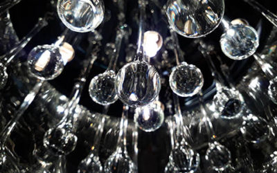 Close Up Of Glass Chandelier Abstract View